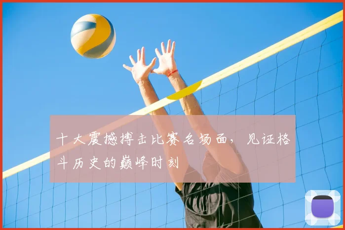 十大震撼搏击比赛名场面,见证格斗历史的巅峰时刻